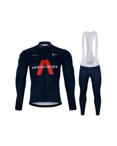 BONAVELO Cyklistický zimný dres a nohavice - INEOS 2021 WINTER - modrá