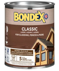 BONDEX CLASSIC - Tenkovrstvá syntetická lazúra na drevo ebony (bondex) 2,5 L