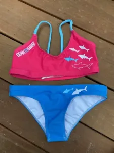 Dámske plavky borntoswim sharks bikini blue/pink m