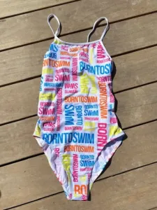 Dámske plavky borntoswim logo swimsuit rainbow l