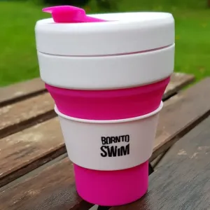 Borntoswim pocket size foldable reusable cup ružová