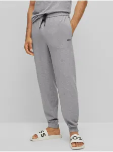 Pyžamové nohavice BOSS pánske, šedá farba, s nášivkou #638228