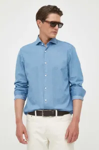 Bavlnená košeľa BOSS pánska, regular, s talianskym golierom