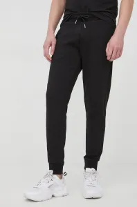 Bavlnené nohavice BOSS pánske, čierna farba, jednofarebné