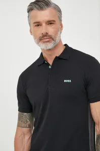 Bavlnené polo tričko BOSS Boss Athleisure čierna farba, s nášivkou #252795