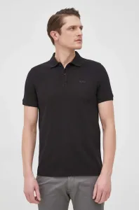 Bavlnené polo tričko BOSS Boss Casual čierna farba, jednofarebné #214502