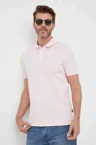 Bavlnené polo tričko BOSS ružová farba,jednofarebné,50468301 #6139149