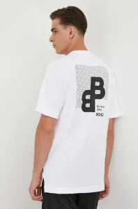 Bavlnené tričko BOSS biela farba, s potlačou #8750130