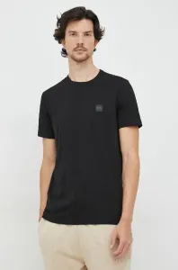 Bavlnené tričko BOSS Boss Casual , čierna farba, jednofarebné #5886811