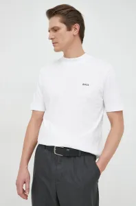 Bavlnené tričko BOSS BOSS ORANGE biela farba, s potlačou #4244807