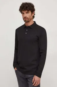Bavlnené tričko s dlhým rukávom BOSS čierna farba, jednofarebný, 50468392