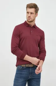 Bavlnené tričko s dlhým rukávom BOSS ružová farba, jednofarebné #2584002