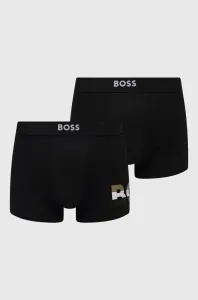 Boxerky BOSS 2-pak pánske, čierna farba #8617440