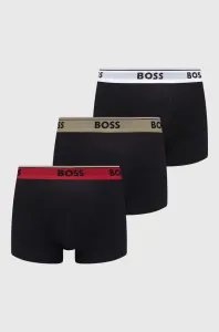 Boxerky BOSS 3-pak pánske, čierna farba #8740074
