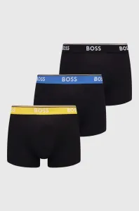Boxerky BOSS 3-pak pánske, čierna farba #8740075