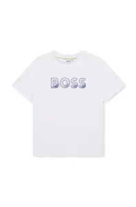 Detské bavlnené tričko BOSS biela farba, s potlačou #7526713