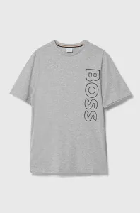 Detské bavlnené tričko BOSS šedá farba, s potlačou #8748402