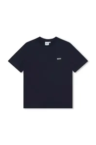 Detské bavlnené tričko BOSS tmavomodrá farba, jednofarebný #8900391