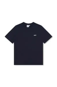 Detské bavlnené tričko BOSS tmavomodrá farba, jednofarebný #8900393