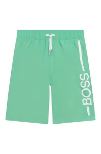 Detské plavkové šortky Boss zelená farba