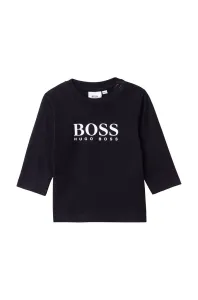 Detské tričko s dlhým rukávom Boss čierna farba, s potlačou #177839