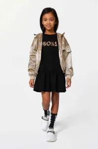 Dievčenské šaty BOSS čierna farba, mini, áčkový strih #8750016