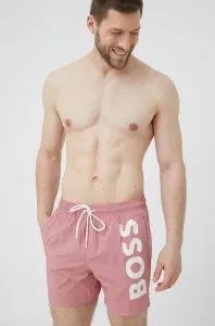 Plavkové šortky BOSS ružová farba,50469594