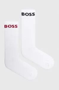 Ponožky BOSS 2-pak pánske, biela farba, 50467707
