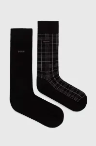 Ponožky BOSS 2-pak pánske, čierna farba #8919488