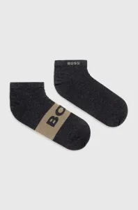 Ponožky BOSS 2-pak pánske,šedá farba,50467747 #6530346