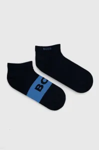 Ponožky BOSS (2-pak) pánske, tmavomodrá farba #216088