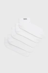 Ponožky BOSS 5-pak pánske, biela farba
