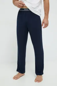 Pyžamové nohavice BOSS pánske, tmavomodrá farba, jednofarebná #8804389