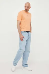 Tričko BOSS BOSS ORANGE pánske, oranžová farba, jednofarebné, 50473278 #6355429