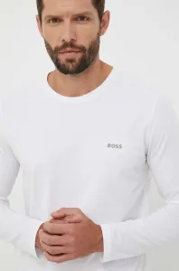 Tričko s dlhým rukávom BOSS šedá farba, jednofarebné #6643280
