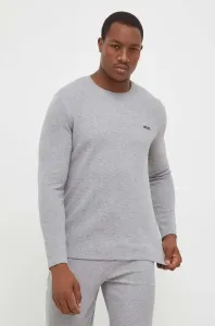 Tričko s dlhým rukávom BOSS šedá farba, jednofarebný #8733577