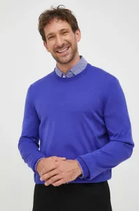 Vlnený sveter BOSS pánsky, fialová farba