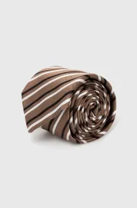 Hodvábna kravata BOSS béžová farba #8741400