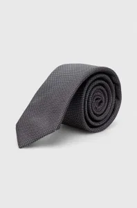 Hodvábna kravata BOSS šedá farba #8748646