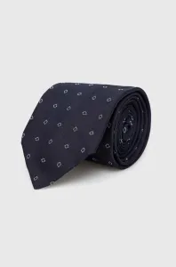 Hodvábna kravata BOSS tmavomodrá farba #4242246