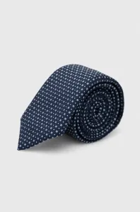 Hodvábna kravata BOSS tmavomodrá farba #8617396