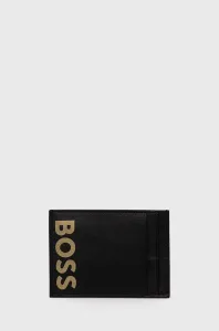 Kožené puzdro na karty BOSS pánsky, čierna farba #286621