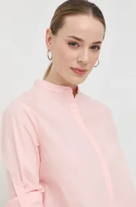 Bavlnená košeľa BOSS dámska, ružová farba, regular #6494606
