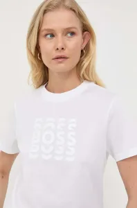 Bavlnené tričko BOSS biela farba #8645093