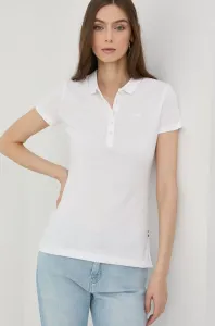 Bavlnené tričko BOSS biela farba,s golierom,50475176