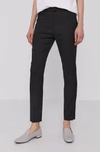 Nohavice Boss dámske, čierna farba, rovné, vysoký pás #9481361