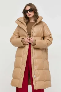 Páperová bunda BOSS dámska, béžová farba, zimná, #4229872