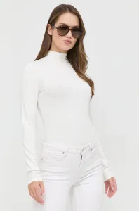 Tričko s dlhým rukávom BOSS dámsky, biela farba, s polorolákom #8202255