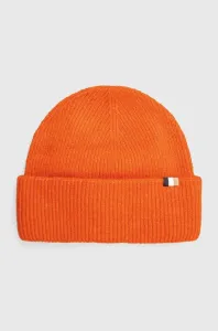 Vlnená čiapka BOSS oranžová farba, z hrubej pleteniny, vlnená