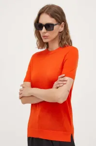 Vlnený sveter BOSS dámsky, oranžová farba, tenký